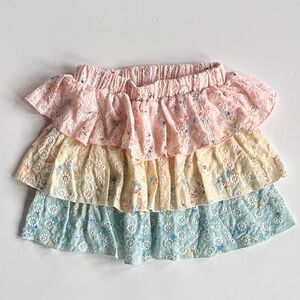 Global Love Pink & Pastel Tiered Ruffle Skirt – Size M